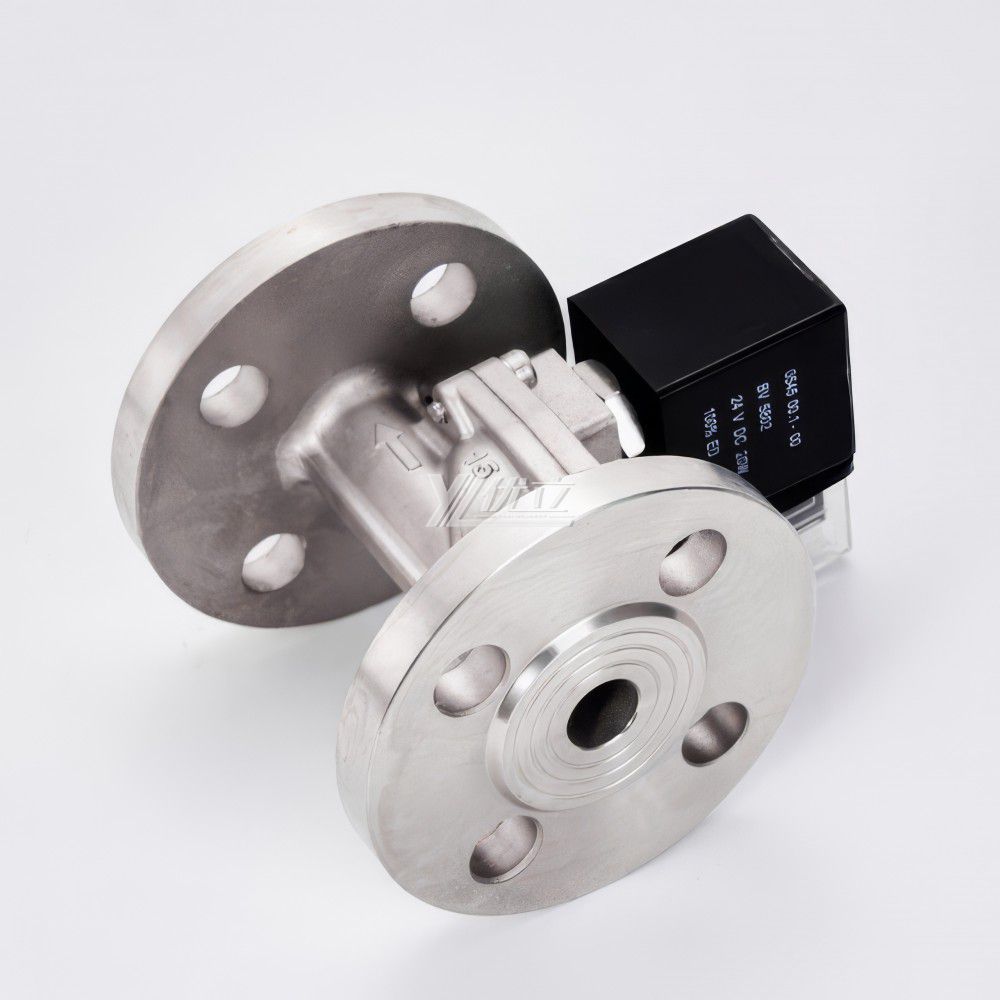 YOULI SLP Stainless Steel 304 316 Two Way AC220V DC24V Water Oil Gas Straight Flanged Pilot Solenoid Valve