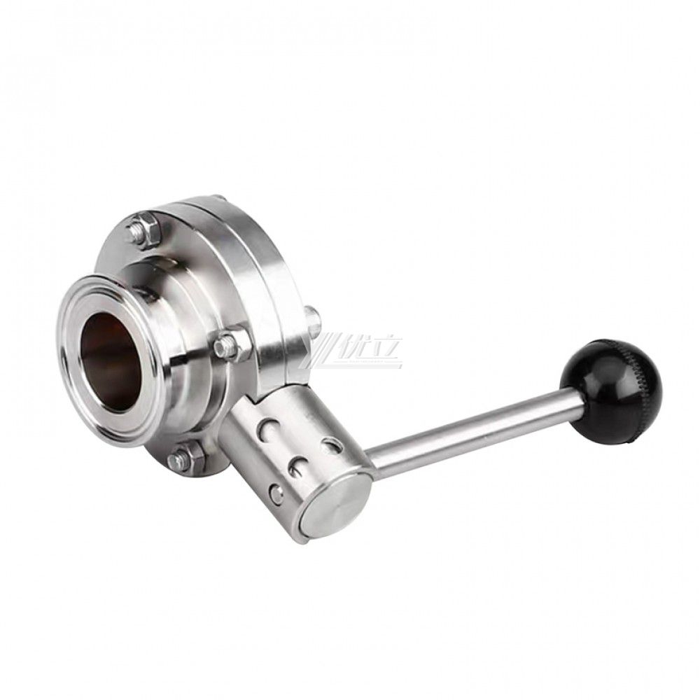 YOULI Hygienic Food Grade Stainless Steel 3A/SMS/DIN 304 316L Silicon Sanitary Manual Tri Clamped Butt Welded Butterfly Valve
