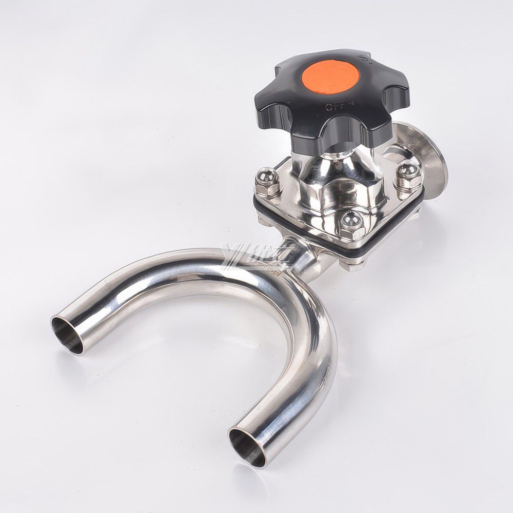 YOULI Hygienic Food Grade Sanitary Stainless Steel 316L Pharmaceutical Biological U Type Butt Welded Tri Clamped Diaphragm Valve