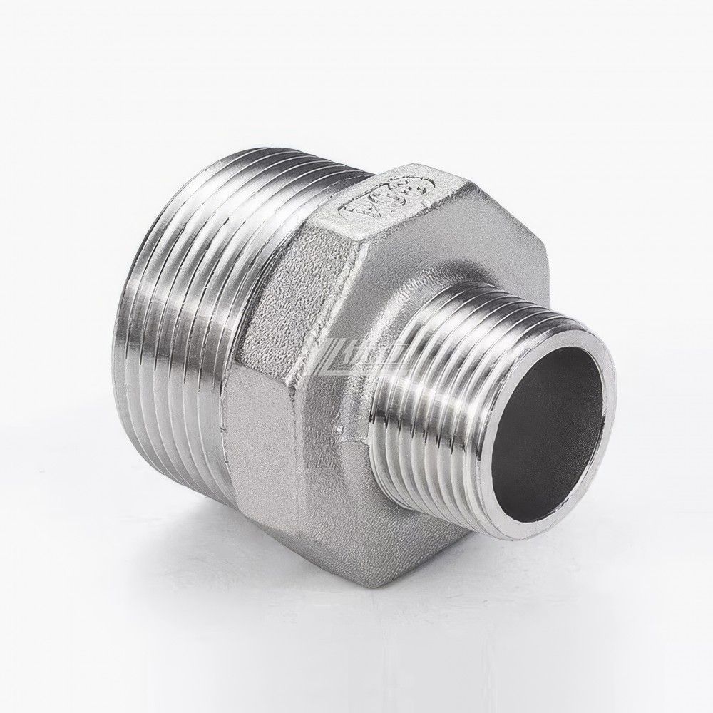 YOULI Stainless Steel 304 SS316L BSP NPT Pipe Fitting Reducing Hexagonal Double Male Threaded Ferrule