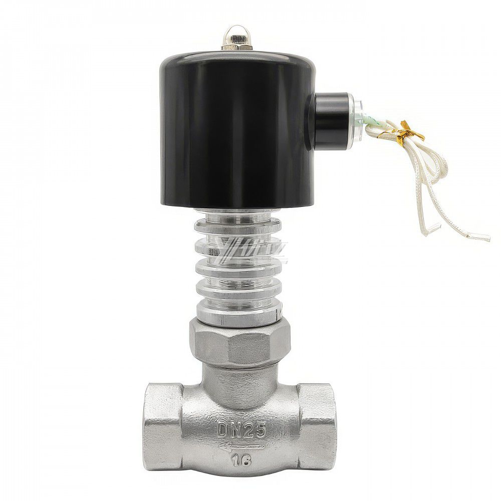 YOULI ZQDF ZCG Stainless Steel 304 316 Brass Steam High Temperature with Fin AC220V DC24V Gas Female Thread Solenoid Valve