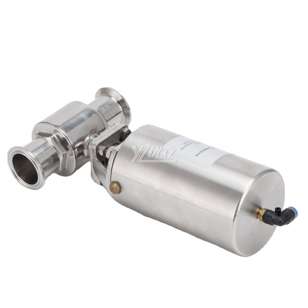 YOULI Hygienic Food Grade Sanitary Stainless Steel 304 316L Beverage Milk Pneumatic Actuator Straight Tri-Clamped Ball Valve
