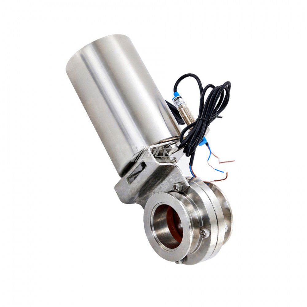 YOULI Hygienic Food Grade Stainless Steel 304 316L KF Sanitary Pneumatic Actuator Tri-Clamped Vacuum Butterfly Valve
