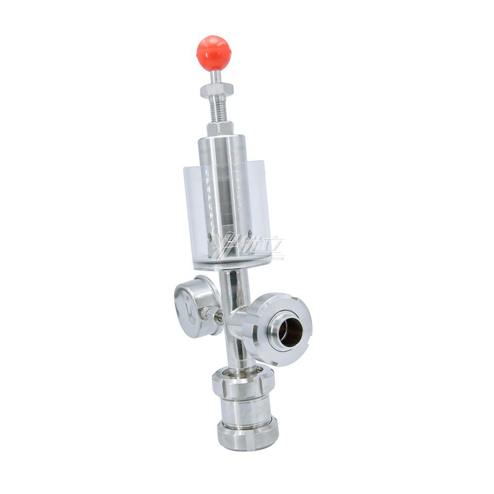 YOULI Hygienic Food Grade Sanitary Stainless Steel 304 316L Butt Welded Pressure Gauge CrossType Exhaust Valve Vent Valve