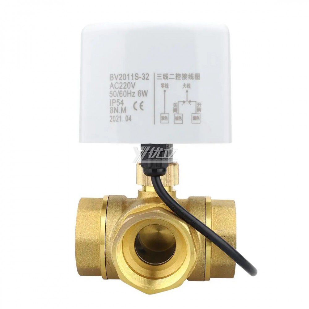 YOULI NPT BSP 1.6mpa Stainless Steel 304 Brass DC12V DC24V AC220V Mini Motorized Electric Three Way Thread Ball Valve