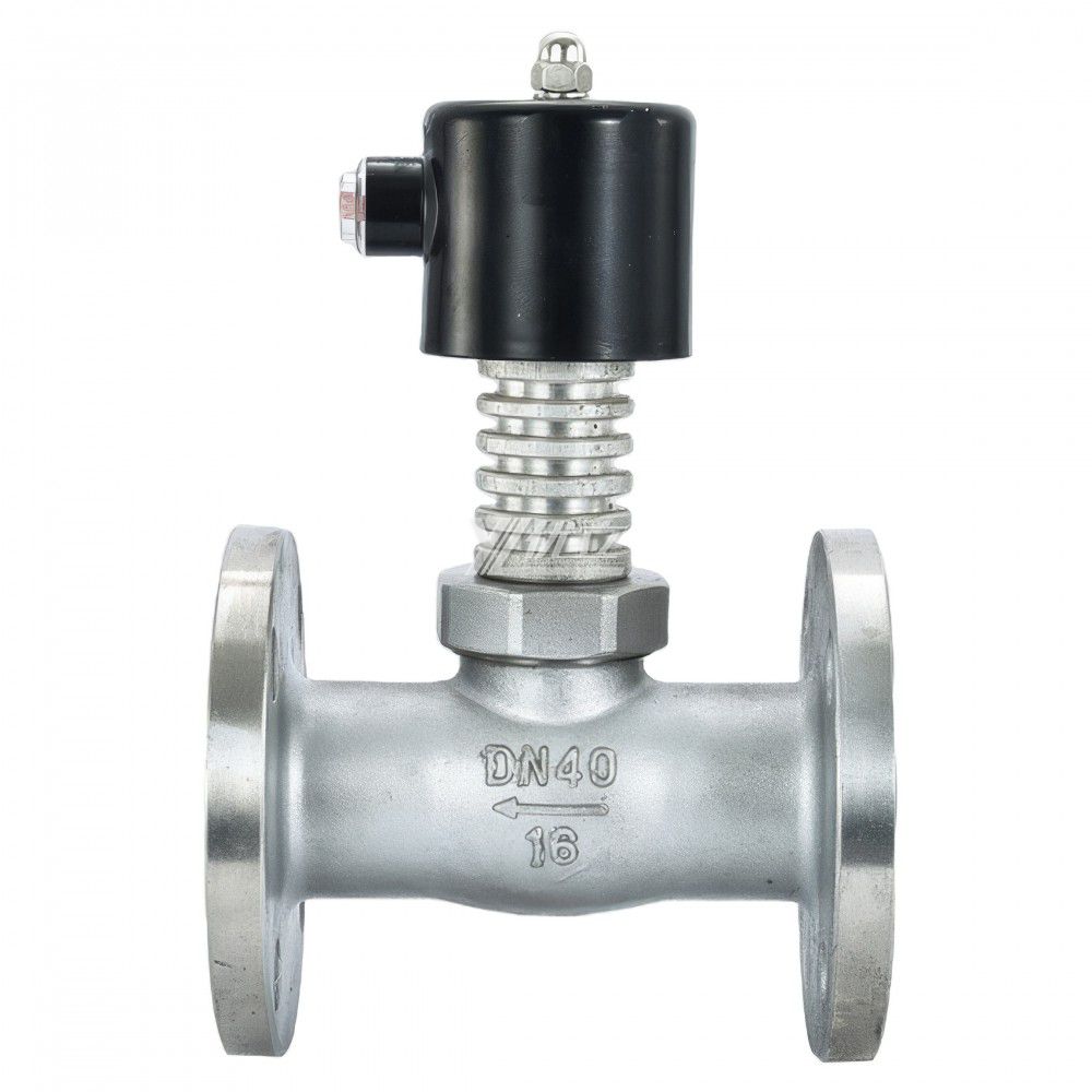 YOULI ZCG Stainless Steel 304 316 Steam High Temperature with Fin AC220V DC24V Normal Close Gas Flanged Solenoid Valve