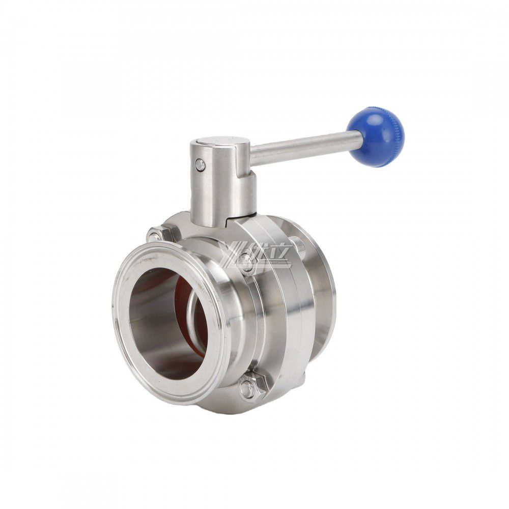 YOULI Hygienic Food Grade Stainless Steel 3A/SMS/DIN 304 316L Silicon Lever Handle Sanitary Manual Tri Clamped Butterfly Valve