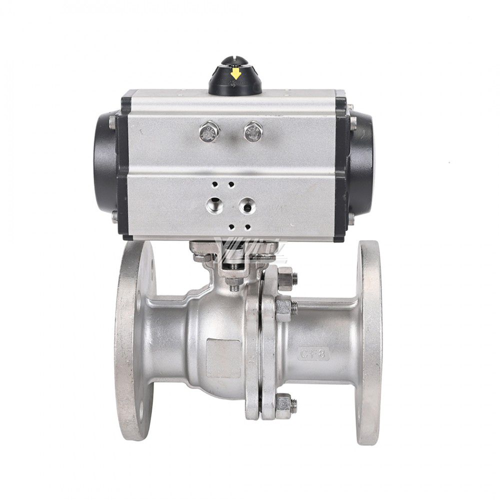 YOULI  High Temperature ANSI 150-300LB JIS 10K 304 316 Stainless Steel Pneumatic Actuator Flanged Ball Valve