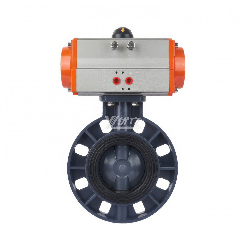 YOULI Zero Leakage Corrosion Resistance Water PVC UPVC CPVC PPH Plastic Pneumatic Actuator Wafer Butterfly Valve