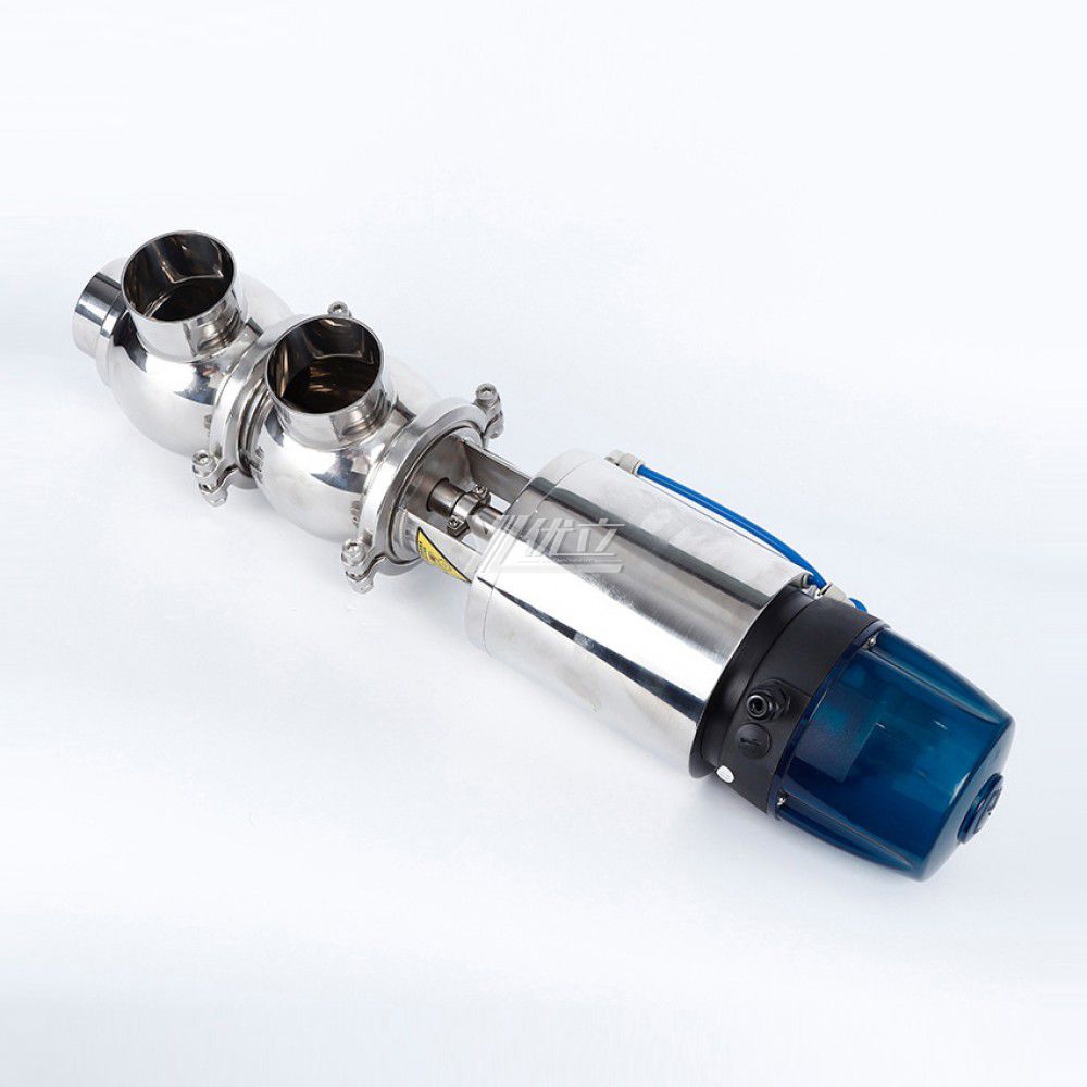 YOULI Hygienic Food Grade Sanitary Stainless Steel 304 316L Intelligent Pneumatic LL Type Butt Welded Divert Valve