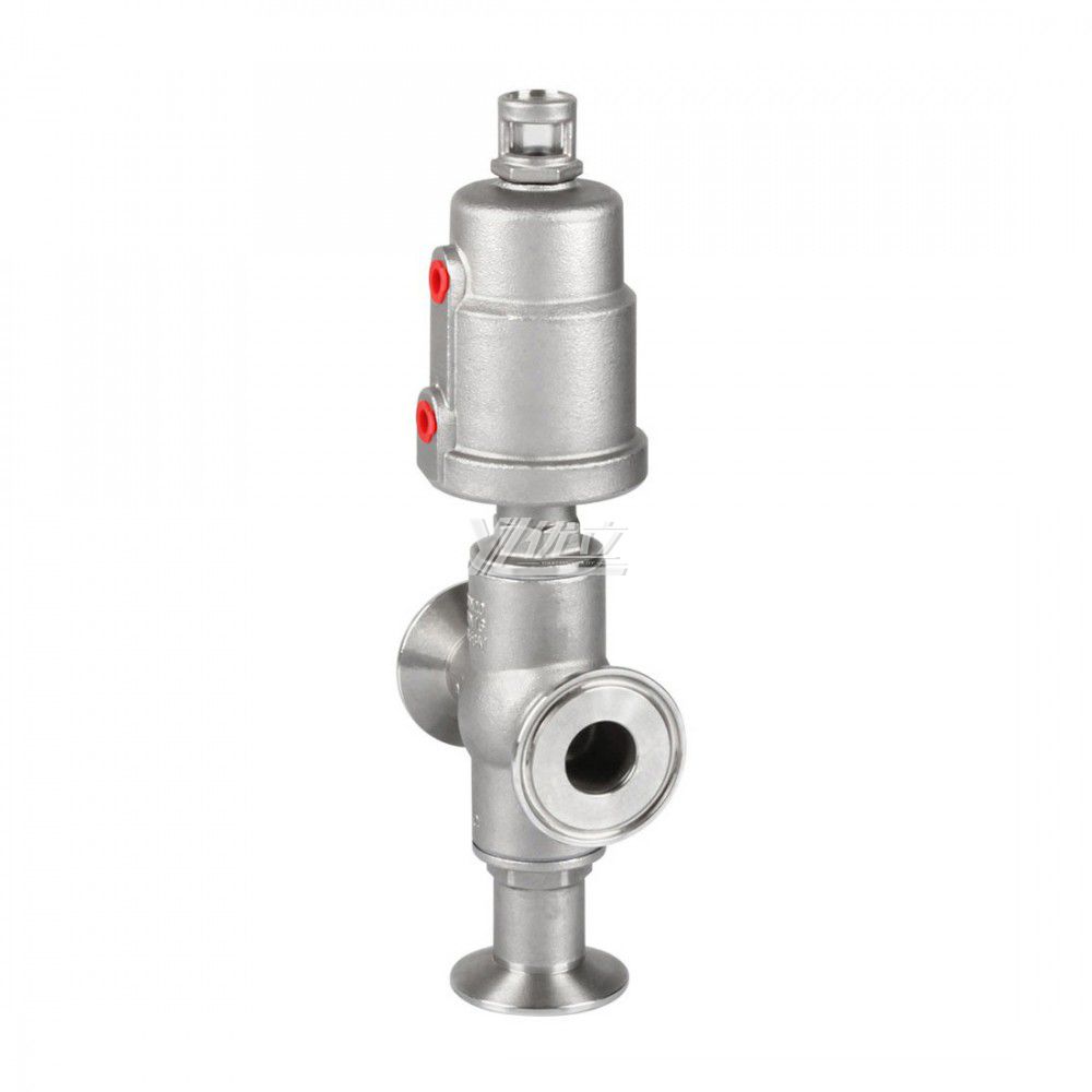 YOULI High Temperature Steam 1.6mpa 304 316 BSP NPT Stainless Steel Head Pneumatic Three Way Tri-clamped Angle Seat Valve