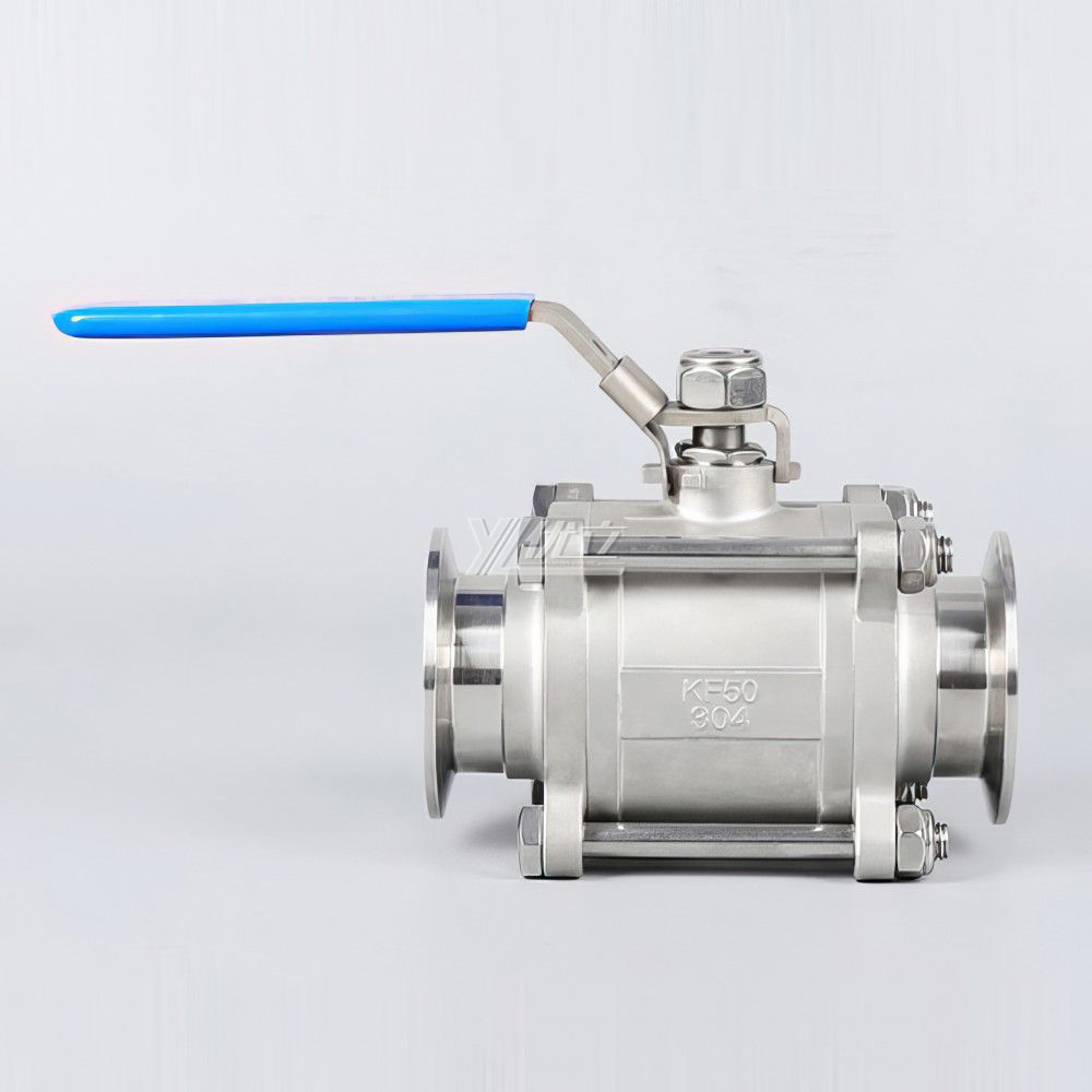 YOULI Stainless Steel Negative Pressure 304 316 KF50 Clamp 75mm KF Manual 3-piece Vacuum Tri Clamped Ball Valve