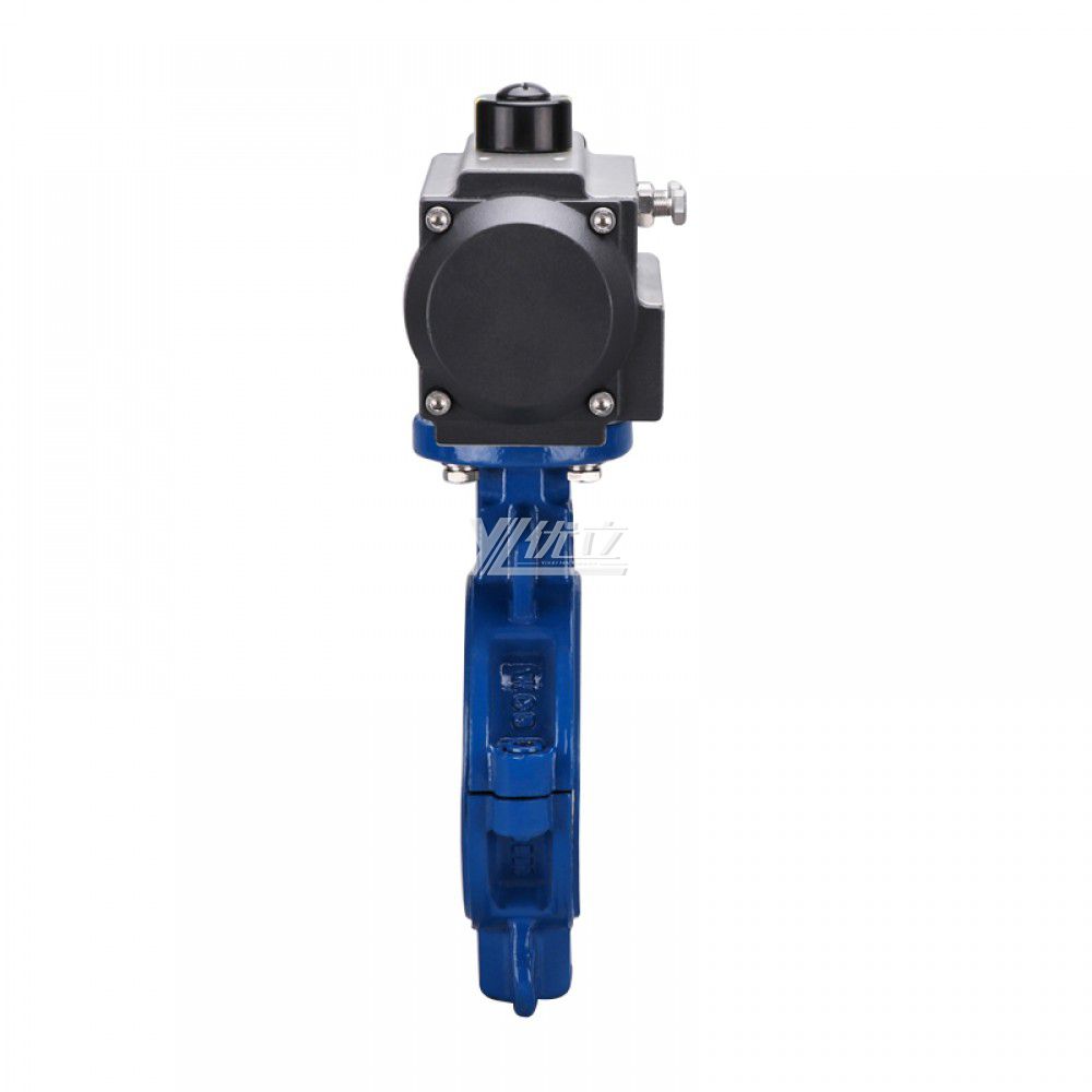 YOULI Sulfuric Acid Hydrochloric Acid JIS 10K Pn16 WCB FEP F46 PFA F4 Pneumatic Actuator Fluorine Lined Wafer Butterfly Valve