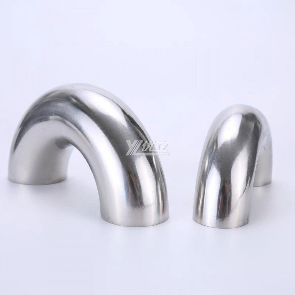YOULI Hygienic Food Grade Sanitary Stainless Steel 304 SS316L 3A SMS ISO DIN Pipe Fitting 180 Degrees Welded Elbow
