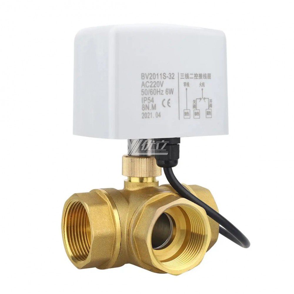 YOULI NPT BSP 1.6mpa Stainless Steel 304 Brass DC12V DC24V AC220V Mini Motorized Electric Three Way Thread Ball Valve