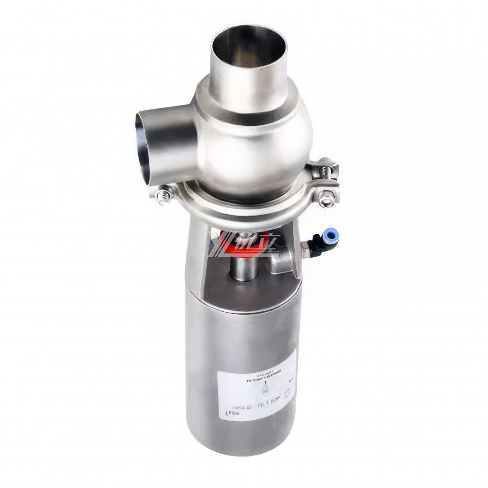YOULI Hygienic Food Grade Sanitary Stainless Steel 304 316L Feedback signal Pneumatic L Type Butt Welded Cut-off Stop Valve