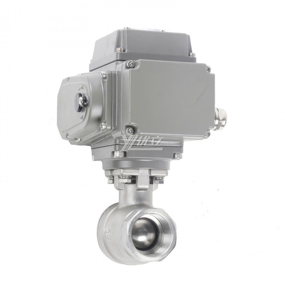 YOULI NPT BSP 1.6-10mpa High Temperature Stainless Steel 304 316 DC24V Motorized Electric Actuator 2 Piece Thread Ball Valve