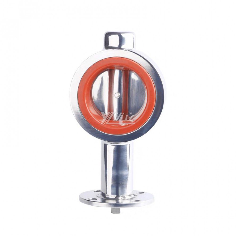 YOULI Hygienic Food Grade Stainless Steel 304 316 Silicon ISO 5211 High Platform Sanitary Manual Wafer Butterfly Valve