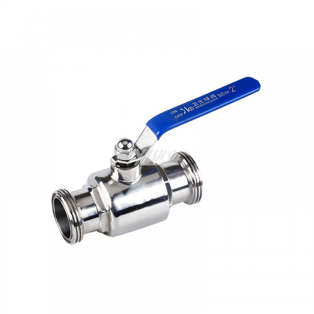 YOULI Hygienic Food Grade Sanitary Stainless Steel  304 316L Milk Drink Beverage 2 Way Manual Straight Male Threaded Ball Valve