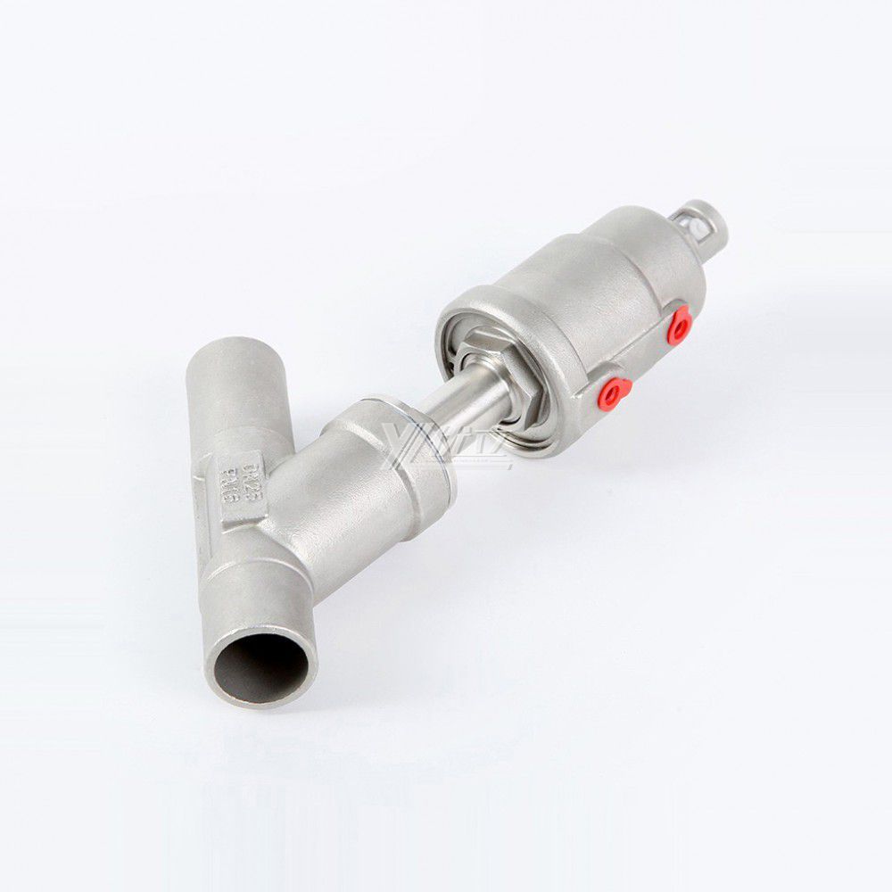 YOULI High Temperature Steam 1.6mpa 304 316  C Type Stainless Steel Head Pneumatic Butt Welded Angle Seat Valve