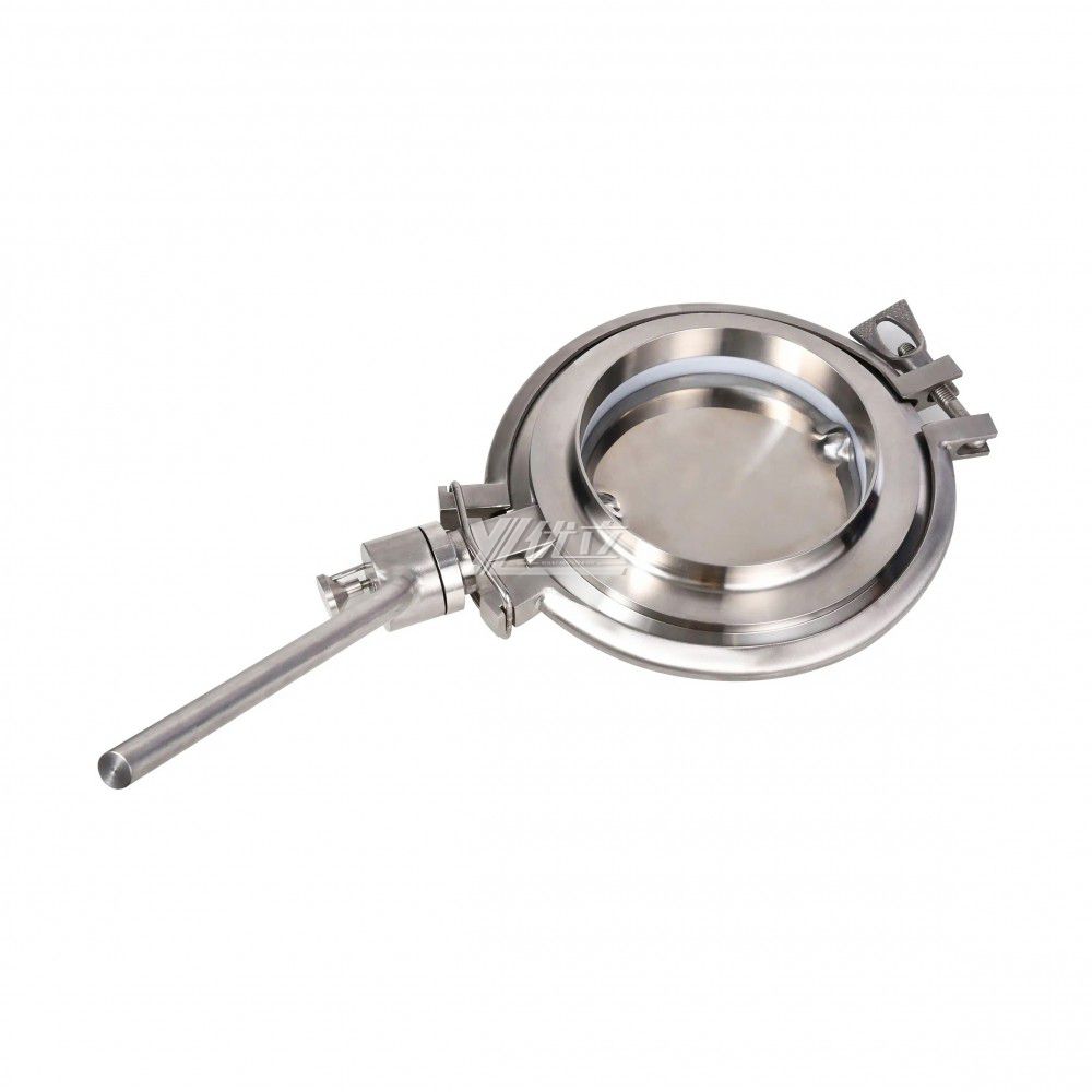 YOULI Hygienic Food Grade Stainless Steel 304 316L Sanitary Manual Welding Tri-clover Powder butterfly Valve