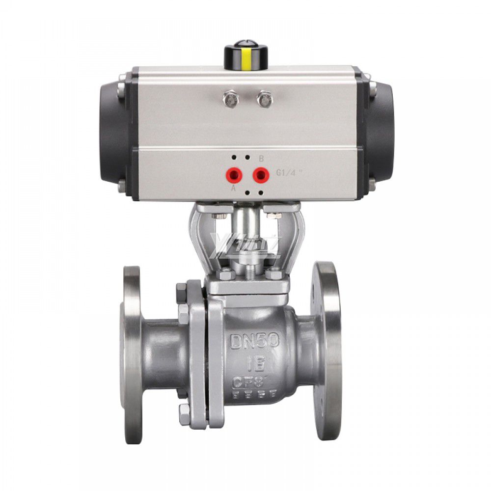YOULI ANSI 150LB Stainless Steel 304 316 JIS 10K 1.6mpa WCB  Fluorine Lining F4 F46 FPA Pneumatic Actuator Flanged Ball Valve