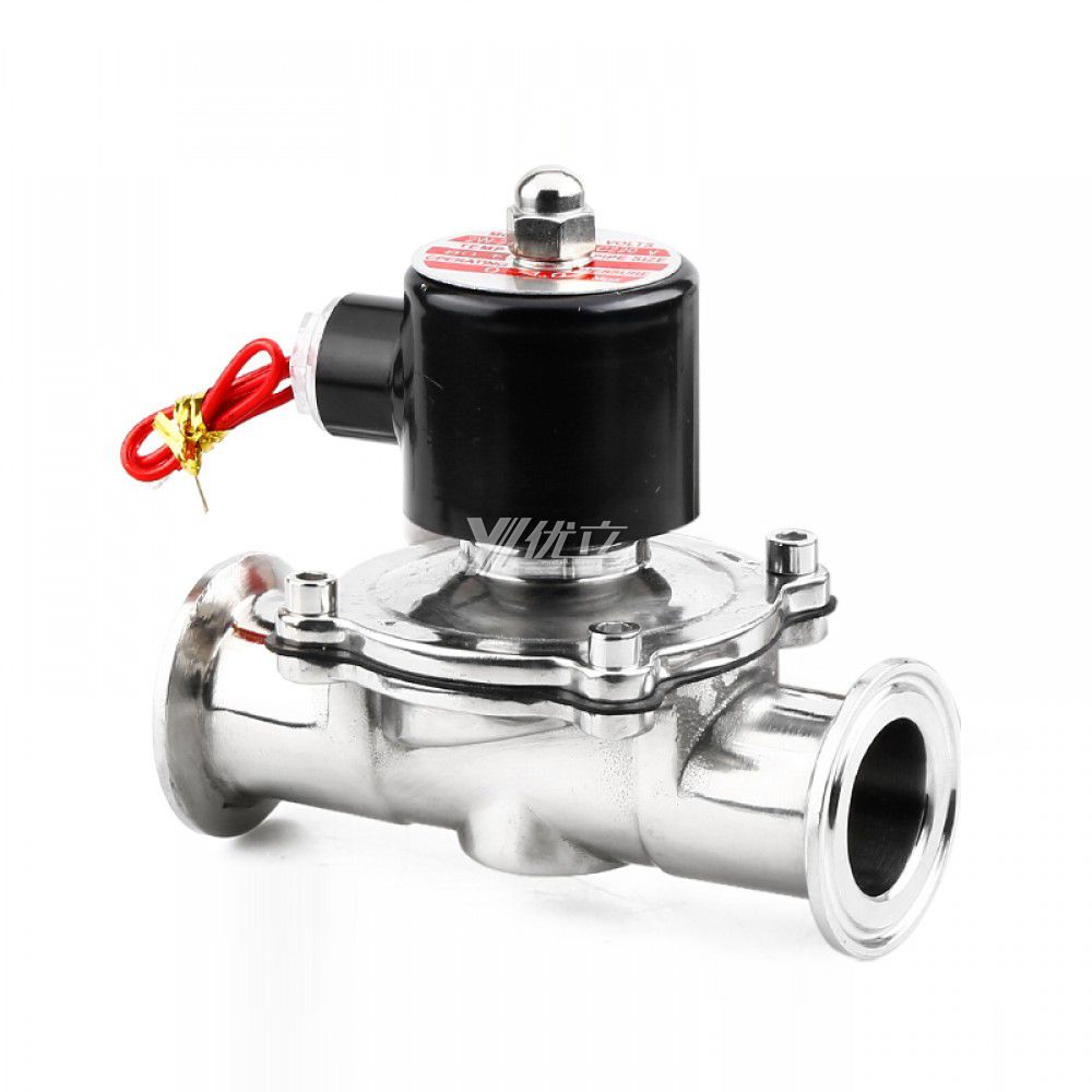 YOULI Sanitary Hygiene Grade Food Grade 2W Stainless Steel 304 316 AC220V DC24V  Water Tri-Clamped Solenoid Valve