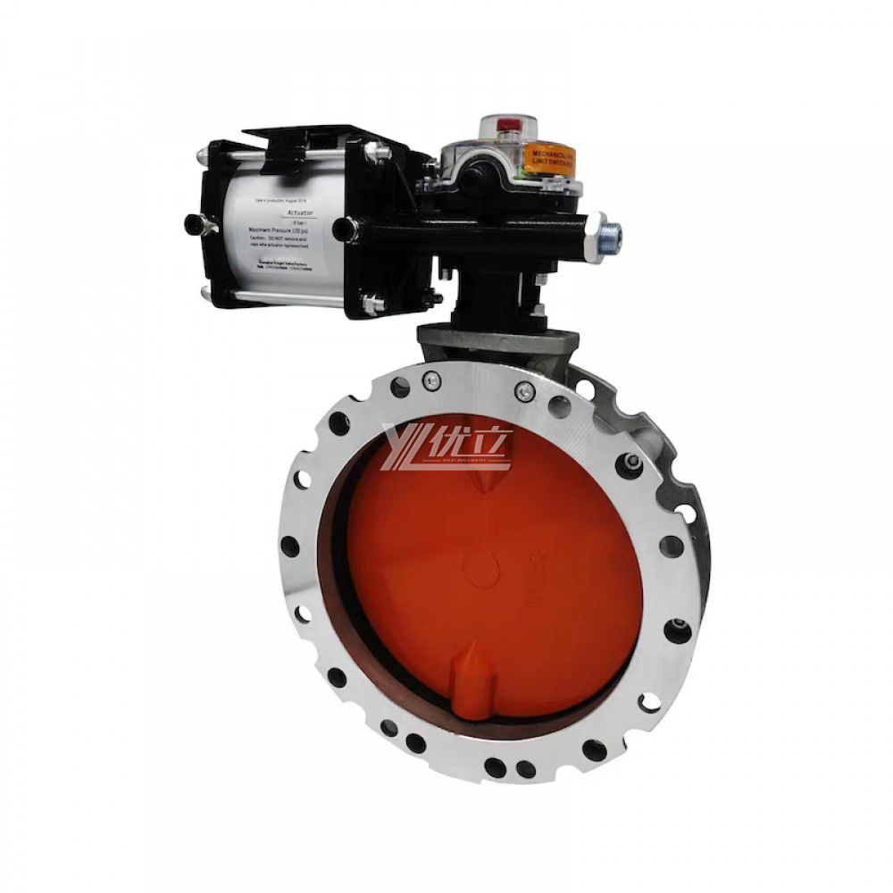 YOULI V1fs V2fs Aluminum Alloy Powder Concrete Mixing Plant DN100 DN600 Pneumatic Double Single Flange Dust Butterfly Valve