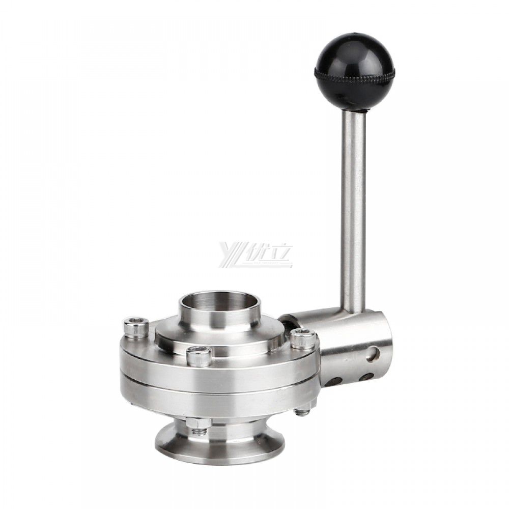 YOULI Hygienic Food Grade Stainless Steel 3A/SMS/DIN 304 316L Silicon Sanitary Manual Tri Clamped Butt Welded Butterfly Valve