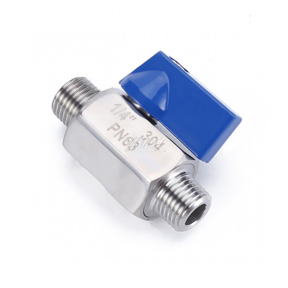 YOULI NPT BSP High Pressure 1000PSI PN63 304 316 1/4" 3/8" Stainless Steel Manual Miniature Mini Male Threaded Ball Valve