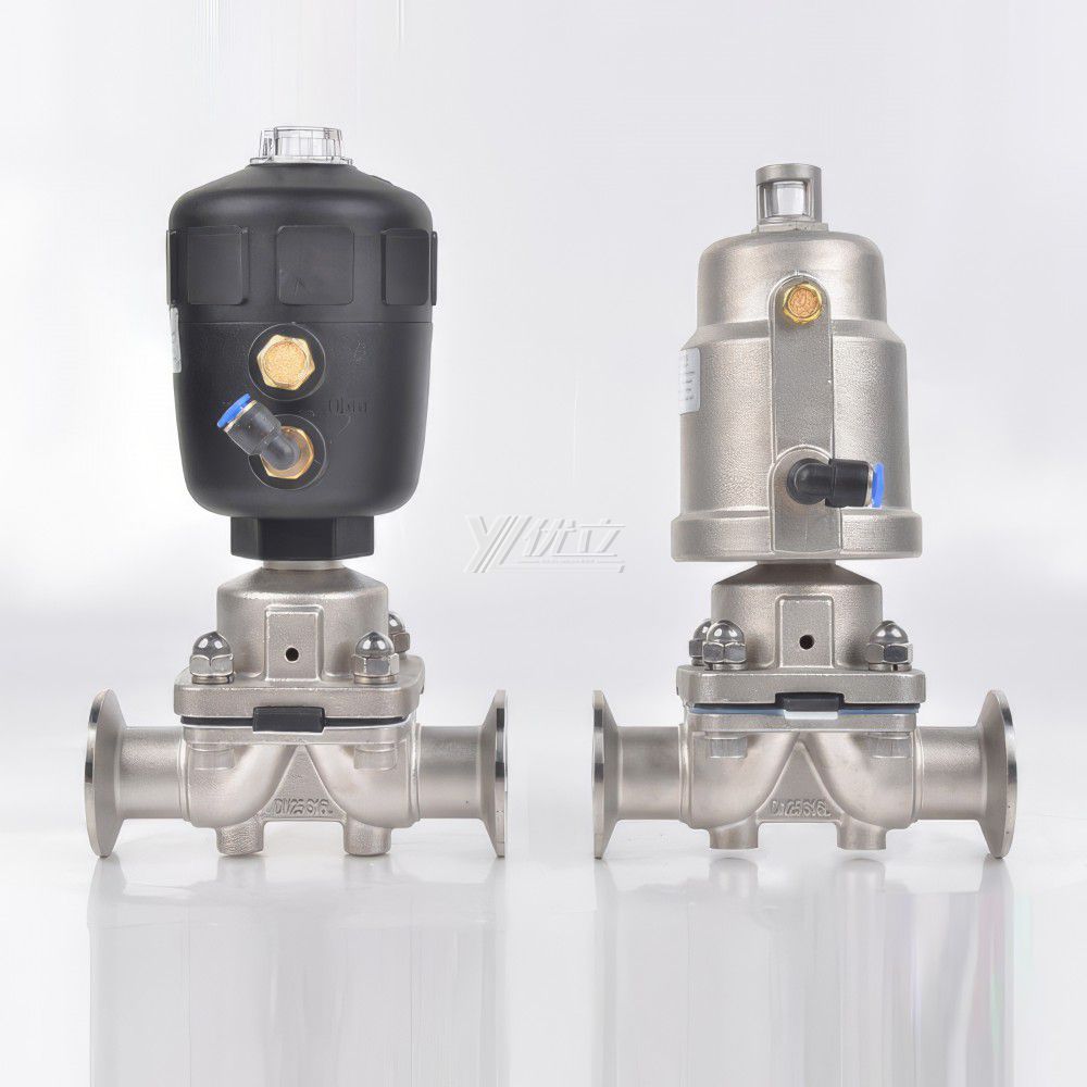 YOULI Hygienic Food Grade Sanitary Stainless Steel 316L Biological Tri Clamped Pneumatic Diaphragm Valve Pneumatic