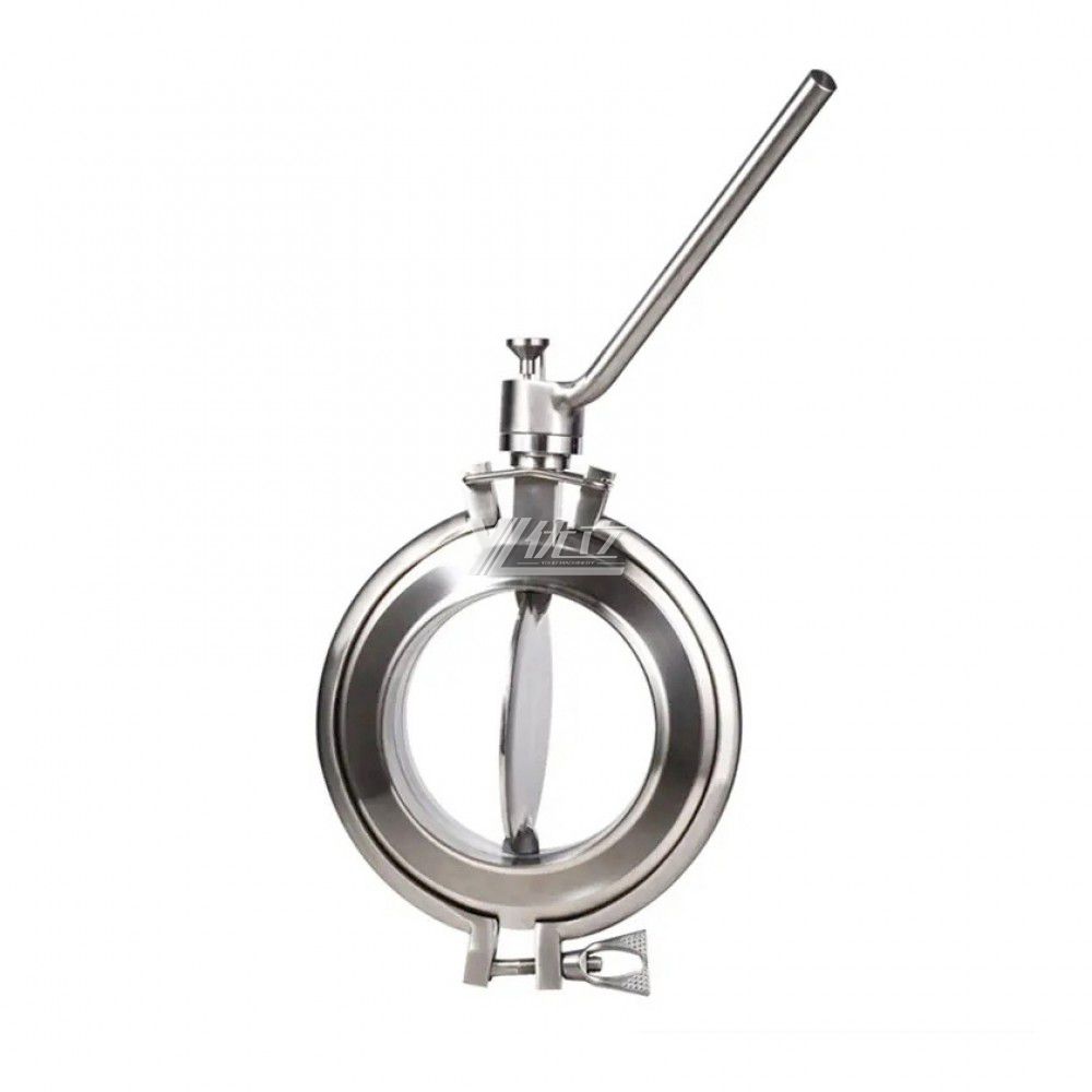 YOULI Hygienic Food Grade Stainless Steel 304 316L Sanitary Manual Welding Tri-clover Powder butterfly Valve