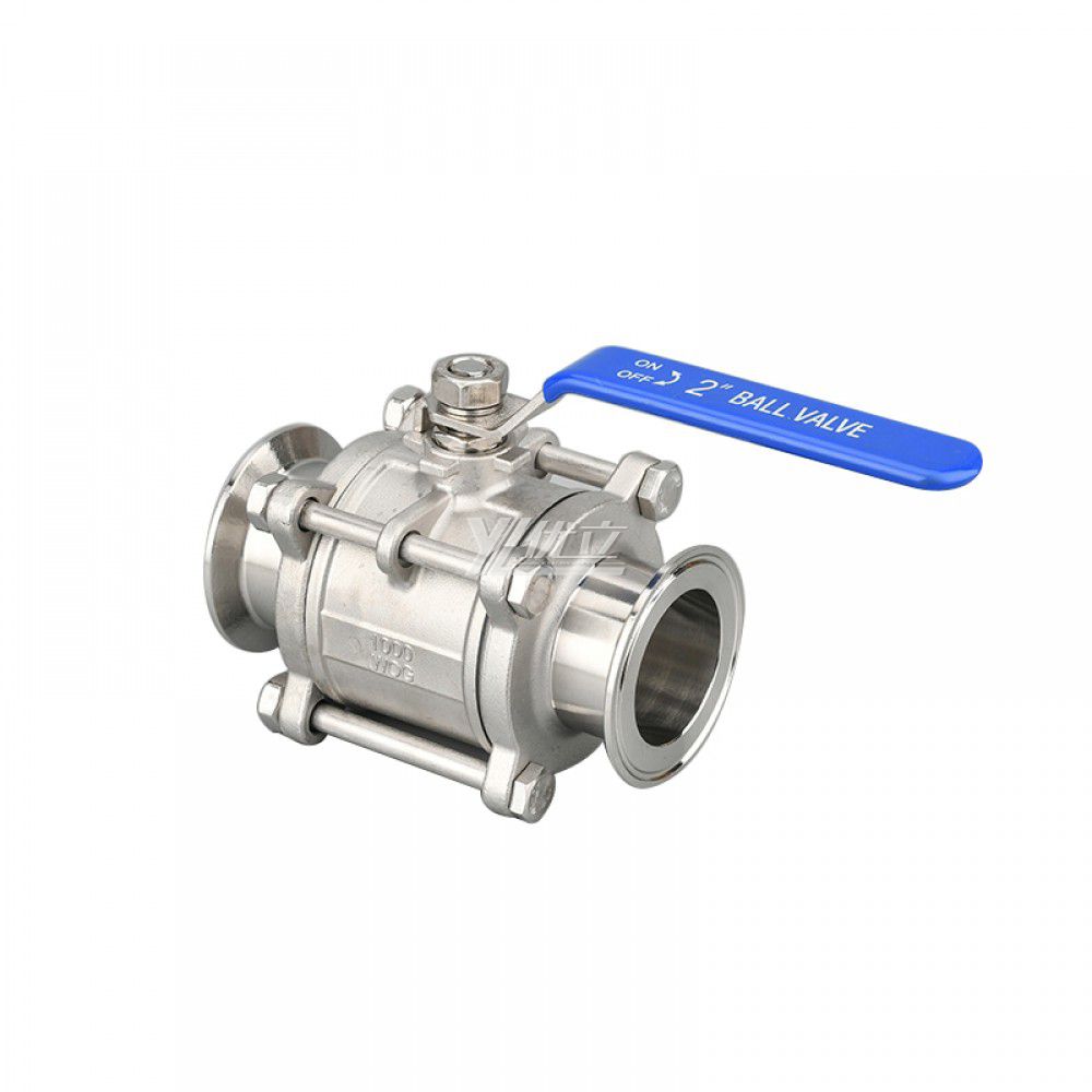 YOULI Hygienic Food Grade Sanitary Stainless Steel 304 316 Beverage Milk Drink Manual 3PC Tri Clamed Ball Valve