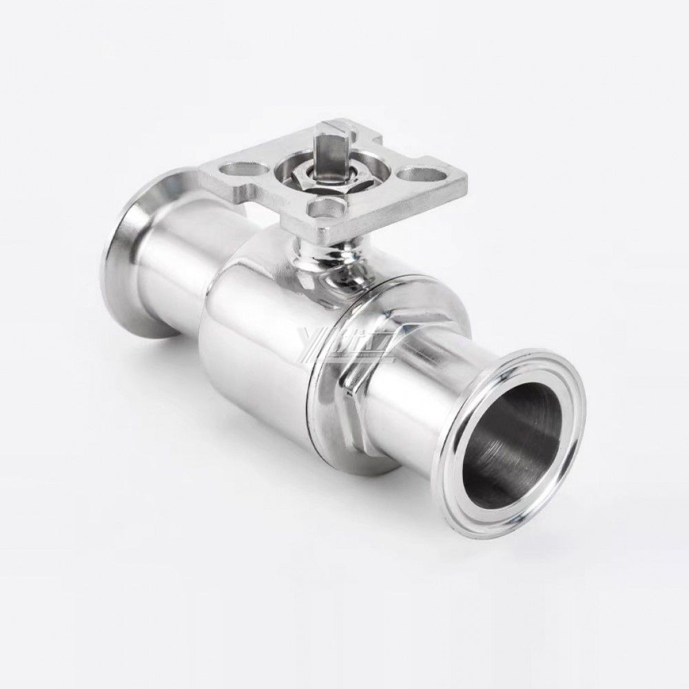 YOULI Hygienic Food Grade Sanitary Stainless Steel 304 316 zero Stranded Milk Drink 2 Way Straight Tri-Clamped Ball Valve