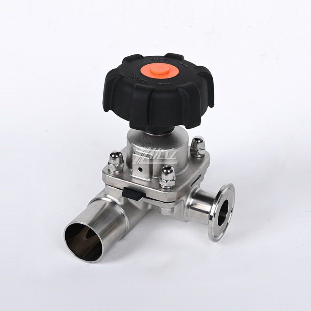 YOULI Hygienic Food Grade Sanitary Stainless Steel 316L Double Membrane Straight 3 Way Welded Tri Clamped Diaphragm Valve