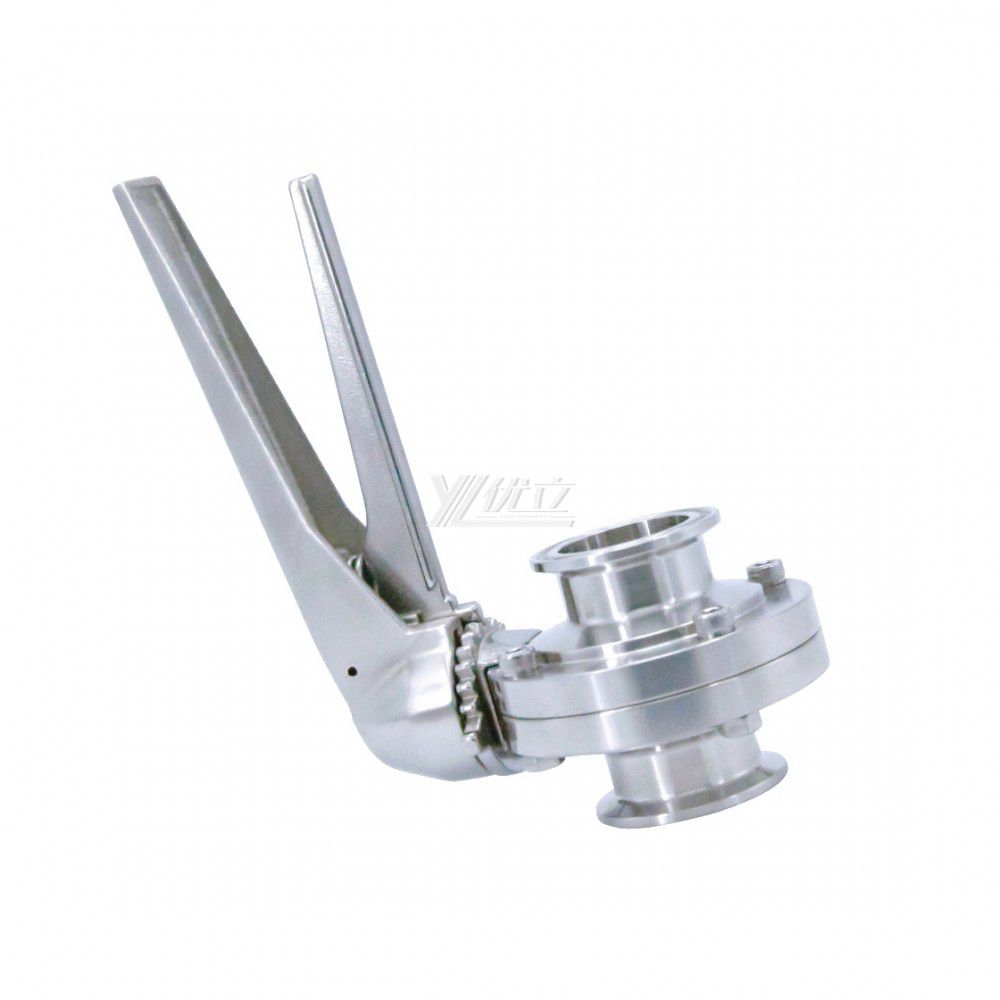 YOULI Hygienic Food Stainless Steel 3A/SMS/DIN 304 316L Silicon Duckbill Handle Sanitary Manual Tri Clamped Butterfly Valve