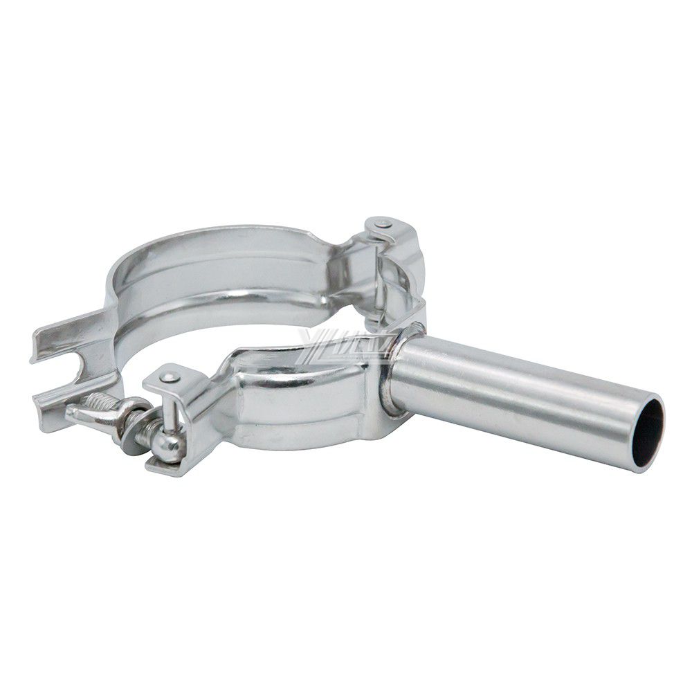 YOULI Sanitary Stainless Steel 304 Pipe Fittings Tri Clamp Tube Hex Pipe Holder With Handle Bar Welded Round Pipe Holder