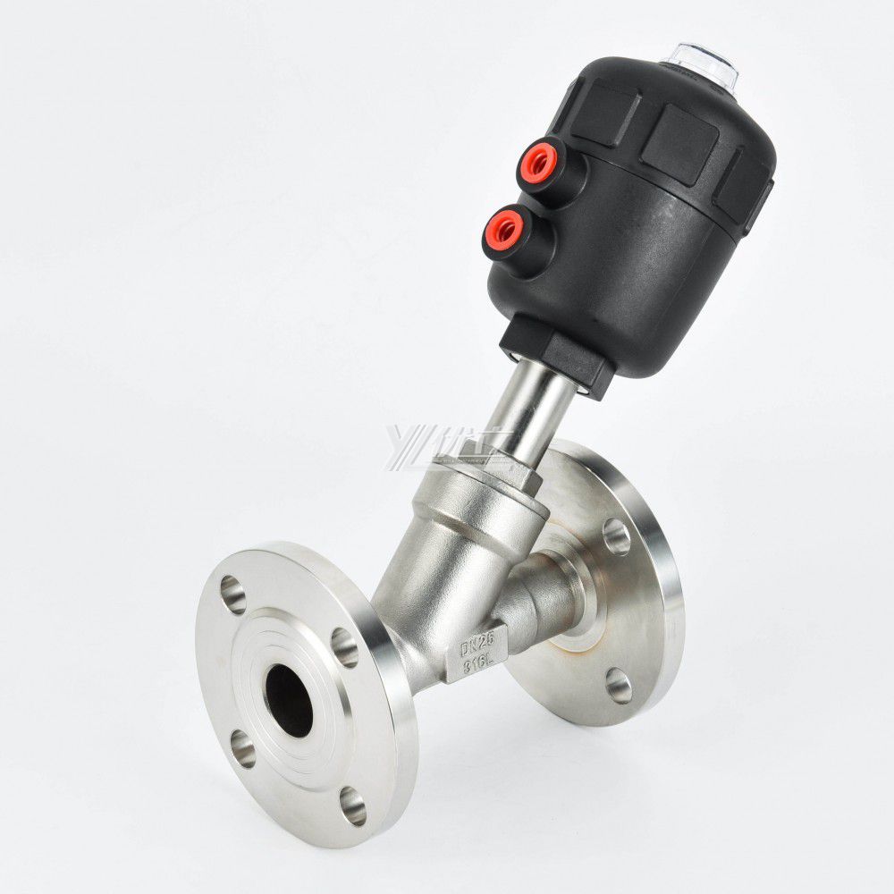 YOULI Stainless Steel 1.6mpa 304 316 ANSI 150LB JIS 10K PN16 High Temperature Steam Pneumatic Flanged Angle Seat Valve