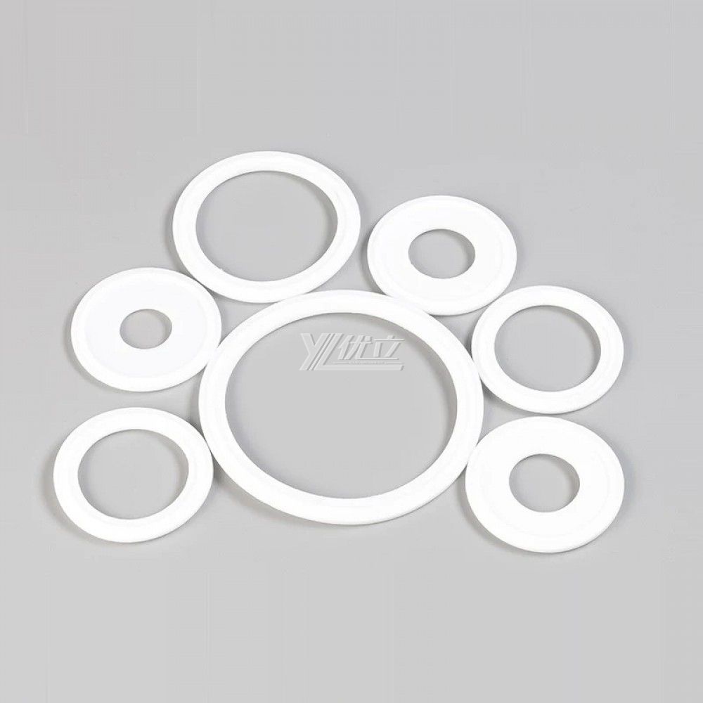 YOULI Hygienic Food Grade Customized White Pipe Sanitary PTFE Sealing Ring Non Standard Rubber Tri Clamp Gasket