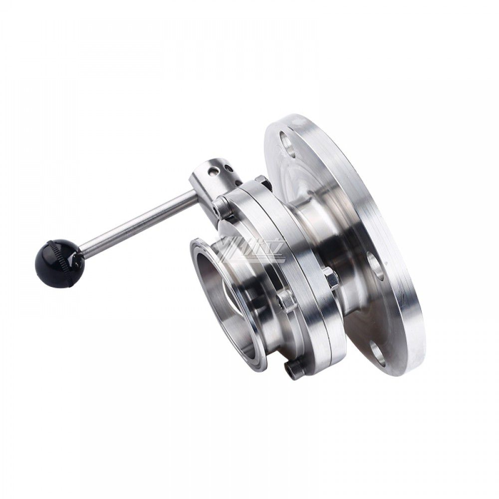 YOULI Hygienic Food Grade Stainless Steel 304 316 Silicon Lever Handle Sanitary Manual Tri Clover Flnage Butterfly Valve