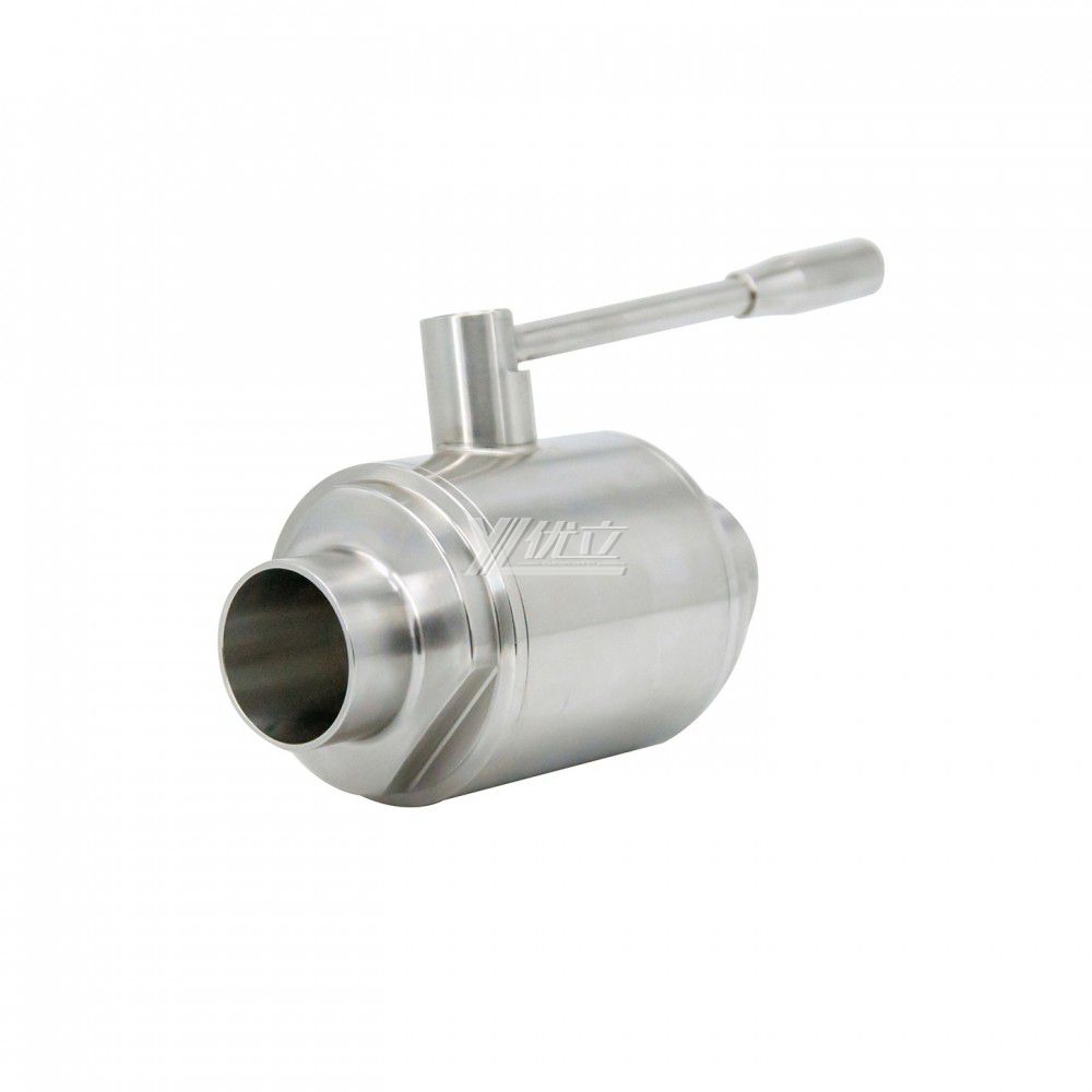 YOULI Hygienic Food Grade Sanitary Stainless Steel  304 316 Beverage Milk 2 Way Manual Heavy Straight Butt Welded Ball Valve