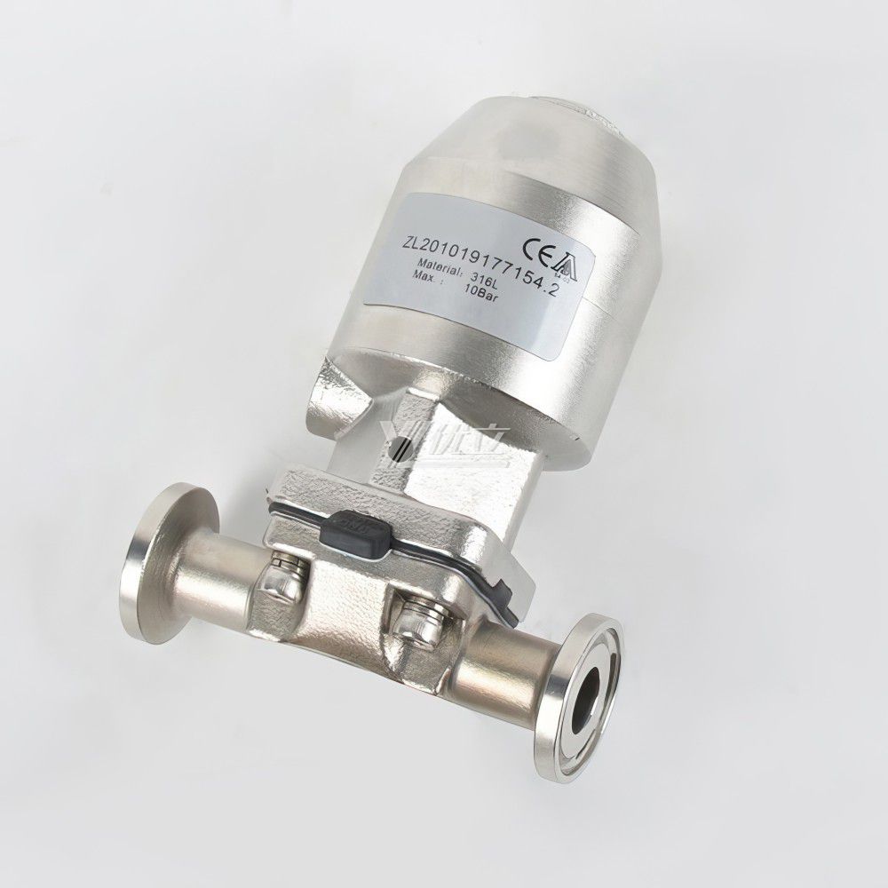YOULI Hygienic Food Grade Sanitary Stainless Steel Head Biological 316L Straight Tri Clamped Pneumatic Diaphragm Valve