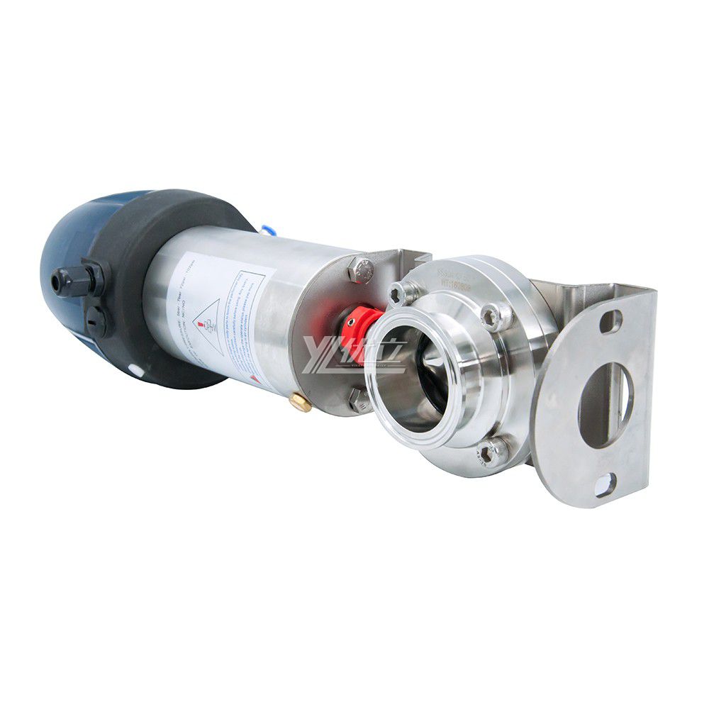 Stainless Steel Sanitary Hygienic Pneumatic Butterfly Valve with Intelligent Head