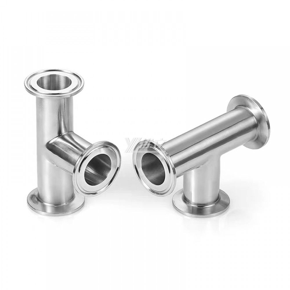 YOULI Hygienic Food Grade Sanitary Stainless Steel 304 SS316L 3A SMS DIN ISO Pipe Fitting Equal Clamped Tee