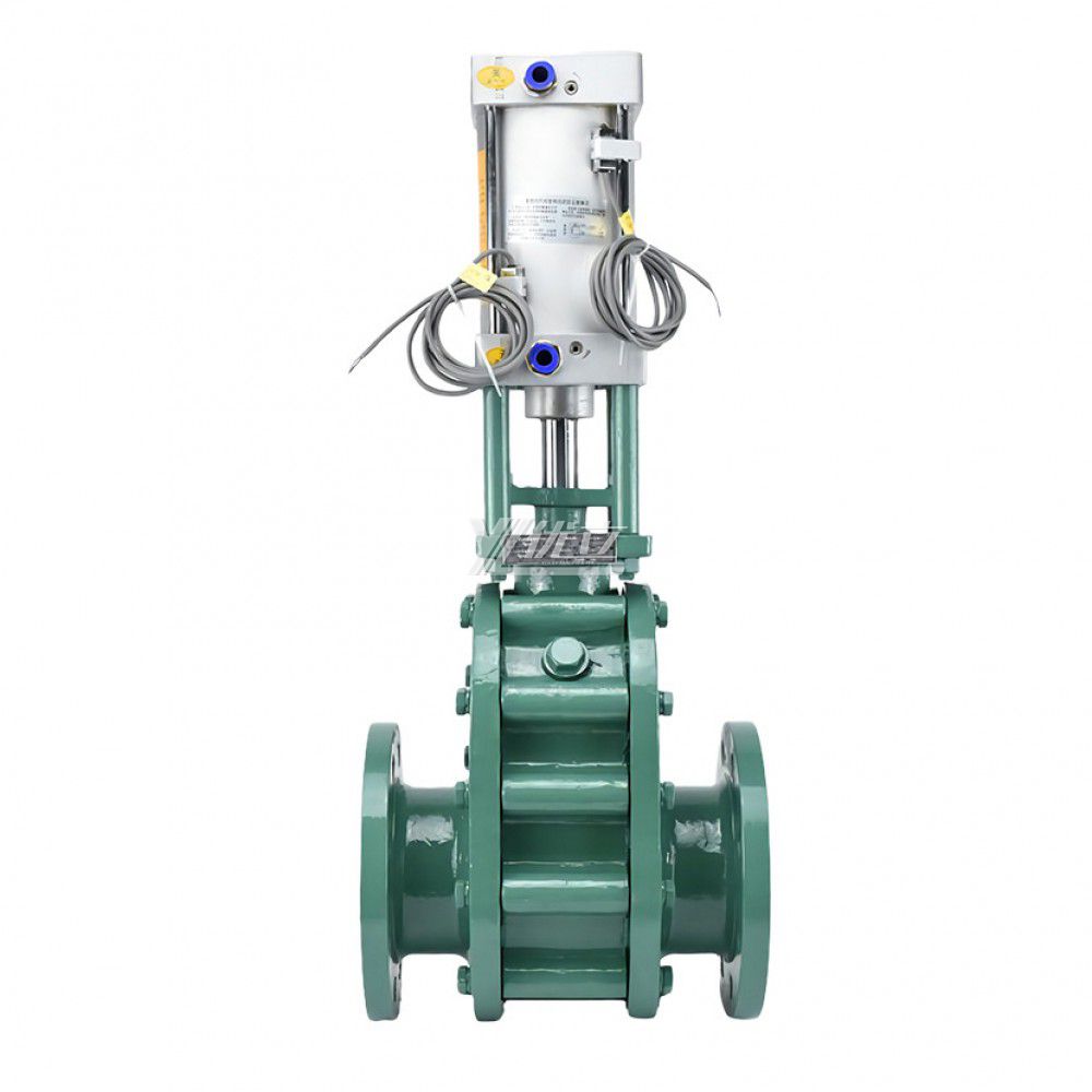 YOULI ANSI 150LB Stainless Steel 304 316 1.6mpa WCB Pneumatic Actuator Flanged Ceramics Double Knife Gate Valve