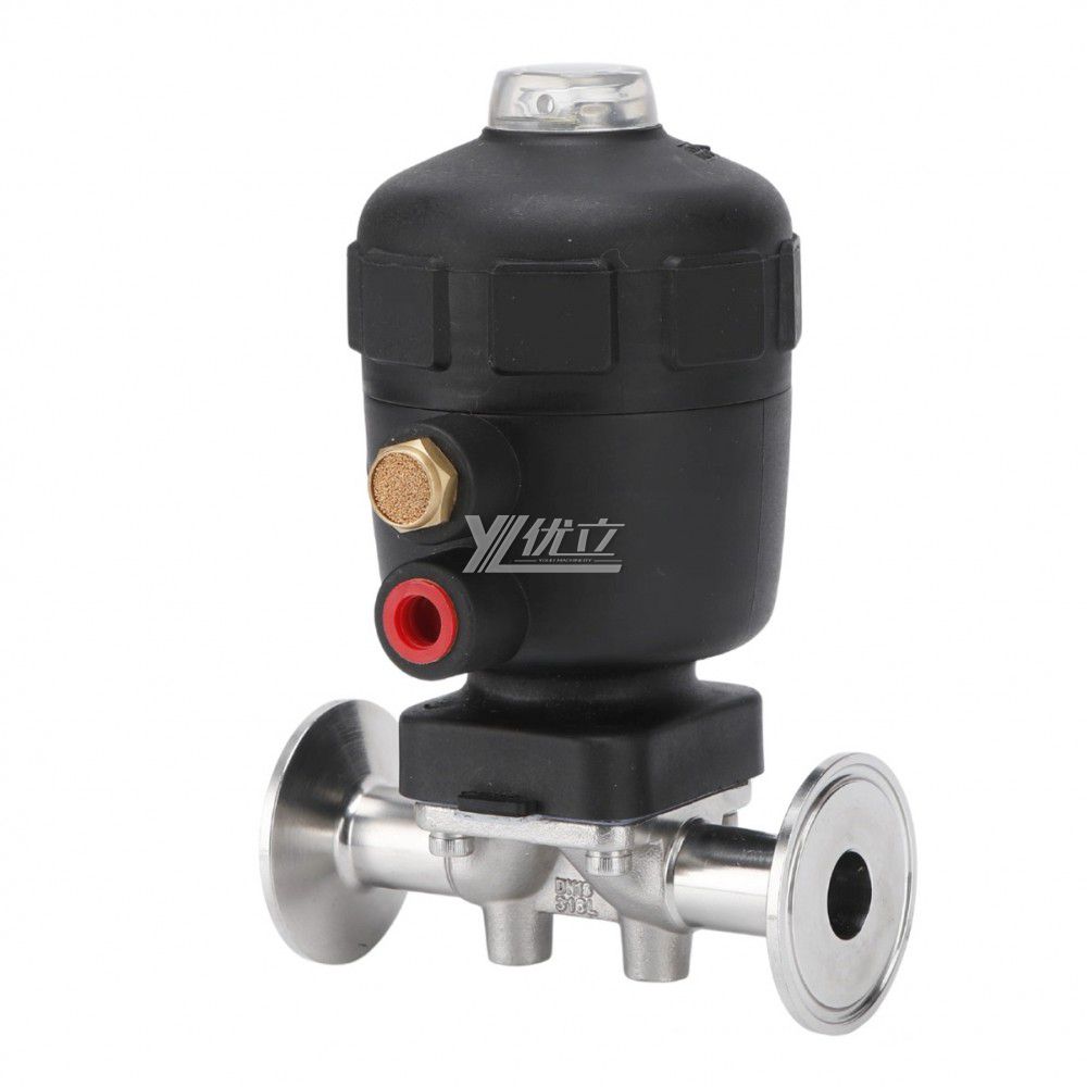 YOULI Premium Hygienic Food Grade Sanitary Stainless Steel 316L Biological Pneumatic Straight Tri-Clamped Diaphragm Valve
