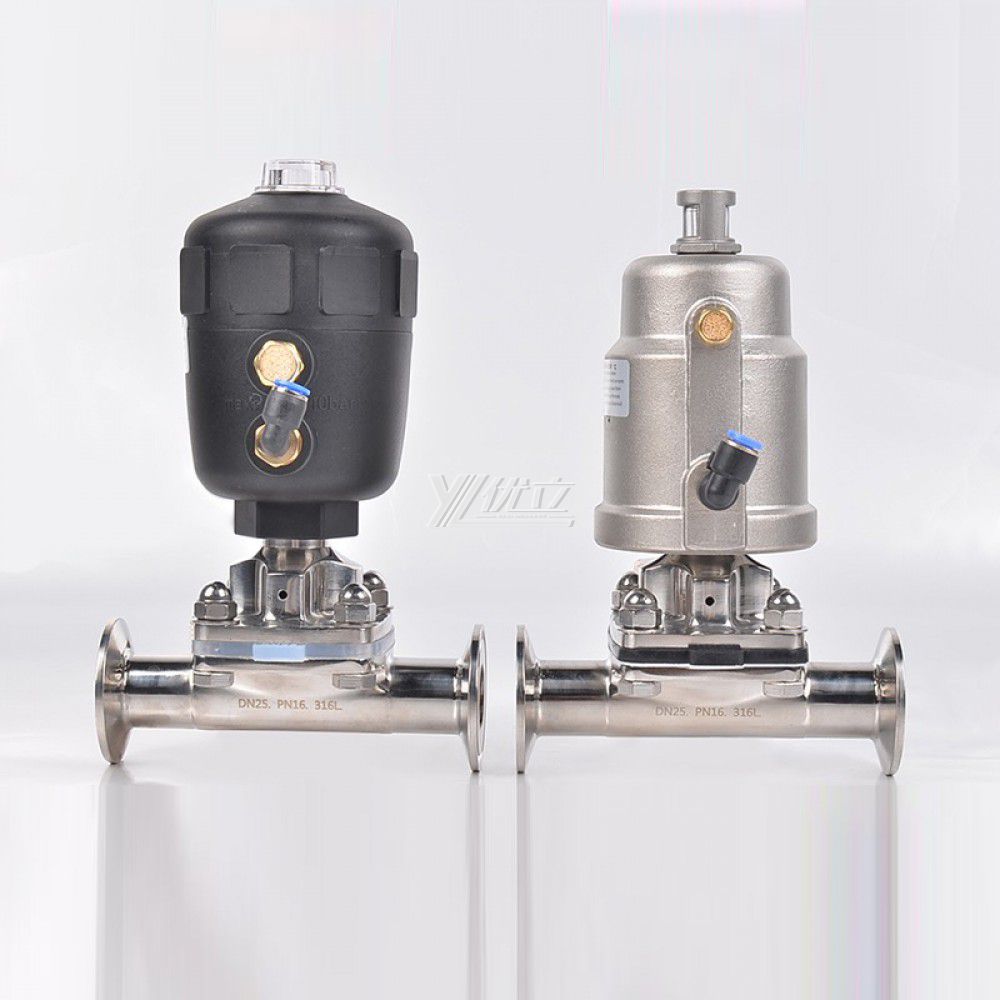 YOULI Premium Hygienic Food Grade Sanitary Stainless Steel 316L Silicon Biological Pneumatic Straight Diaphragm Valve Actuator