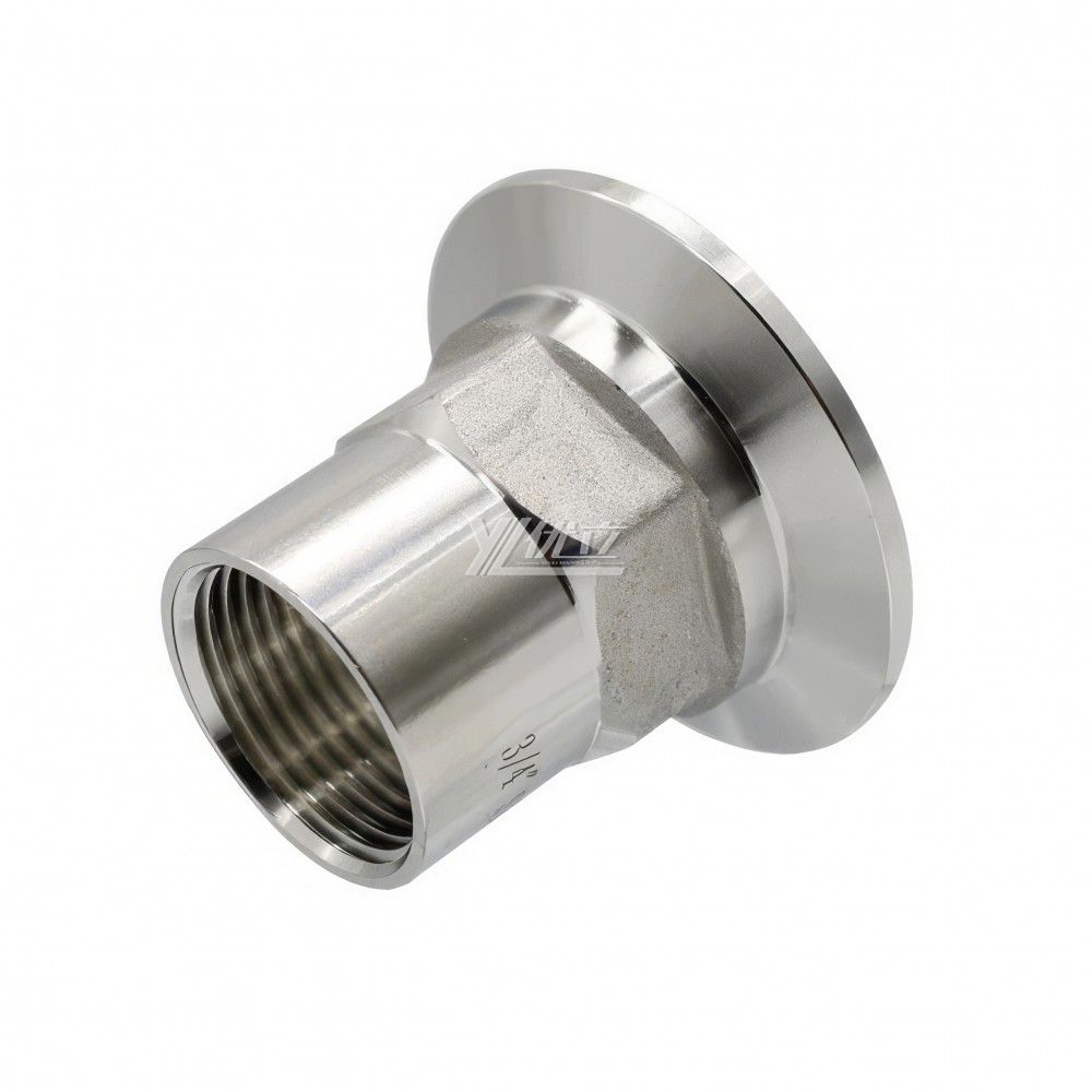 YOULI Stainless Steel 304 SS316L BSP NPT Pipe Fitting Hexagonal Female Thread Clamp Ferrule