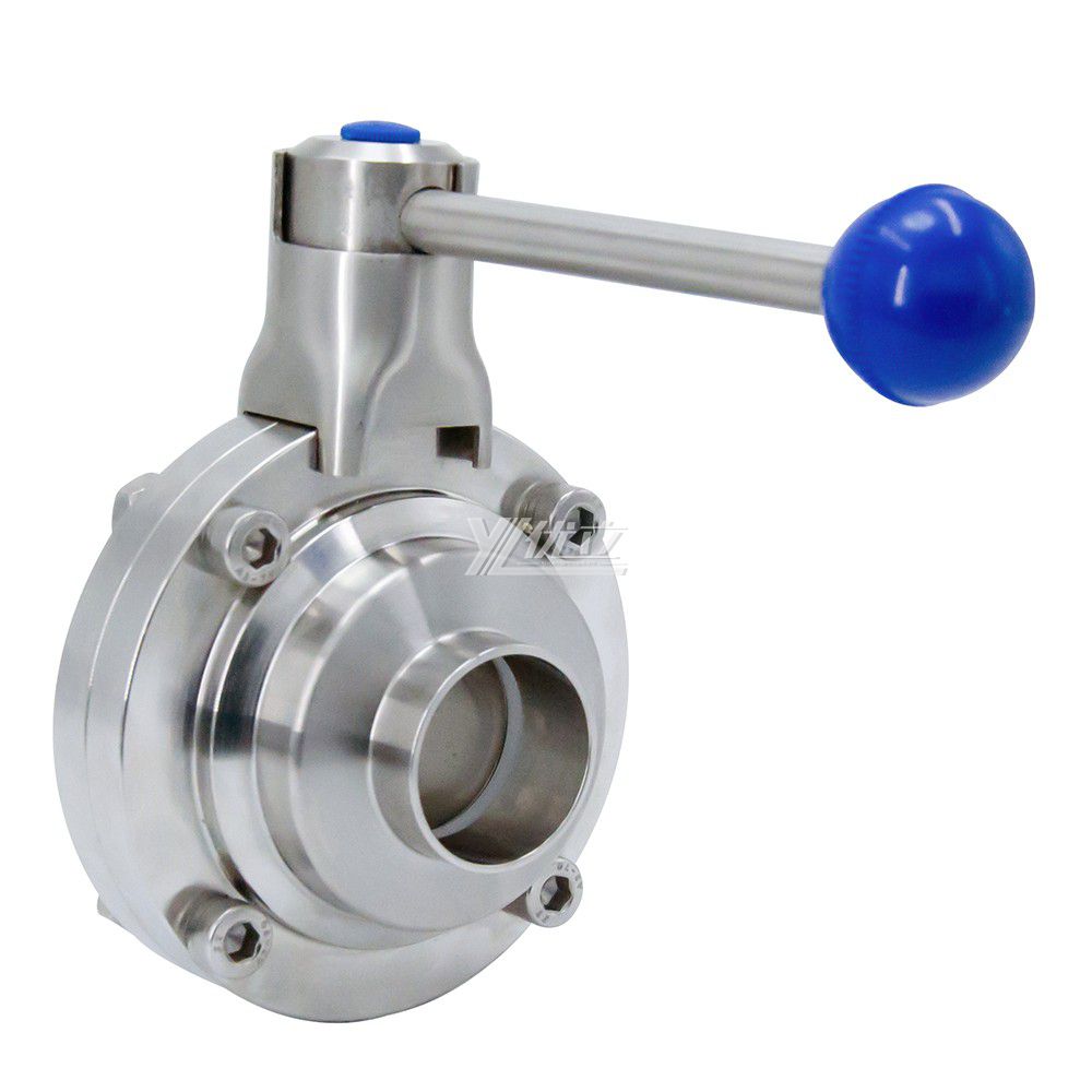 SS304 SS316L Stainless Steel Sanitary Butterfly Type Welded Ball Valve