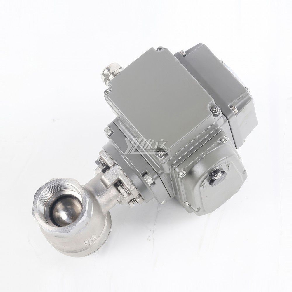 YOULI NPT BSP 1.6-10mpa High Temperature Stainless Steel 304 316 DC24V Motorized Electric Actuator 2 Piece Thread Ball Valve